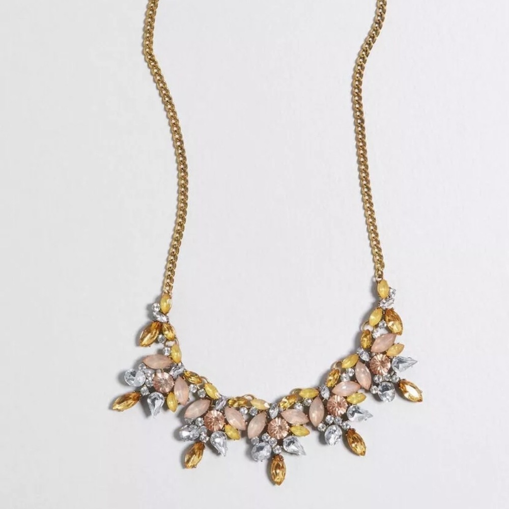 Modcloth Shine All Mine Blush Pink Yellow Champagne Statement Necklace